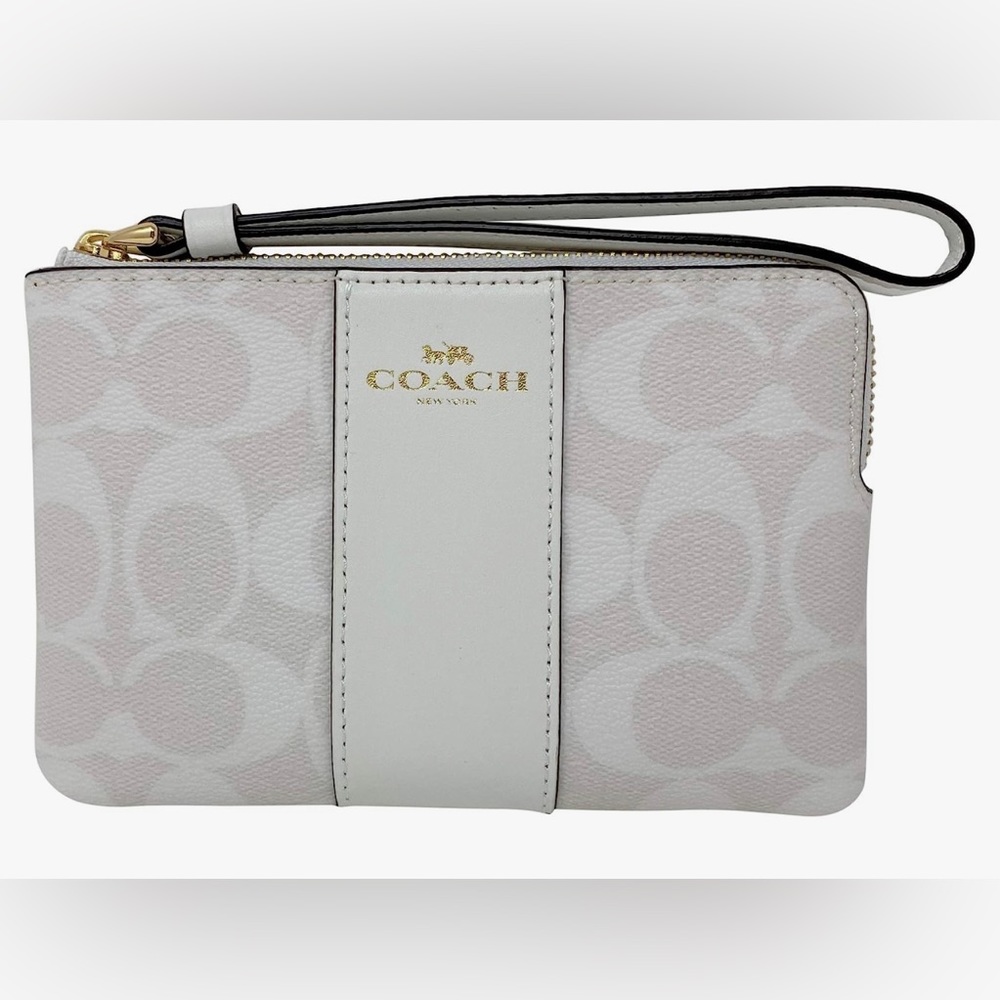 Coach Signature Canvas PVC with Leather Stripe